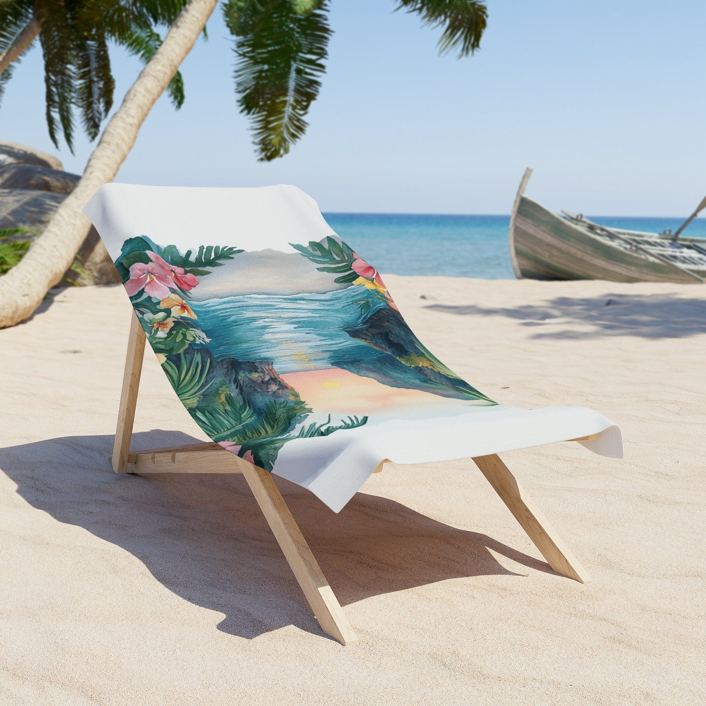 Tropical Paradise Beach Towel - Vibrant Floral Design, Summer Essentials, Poolside Accessory, Wedding Gift, Travel Companion