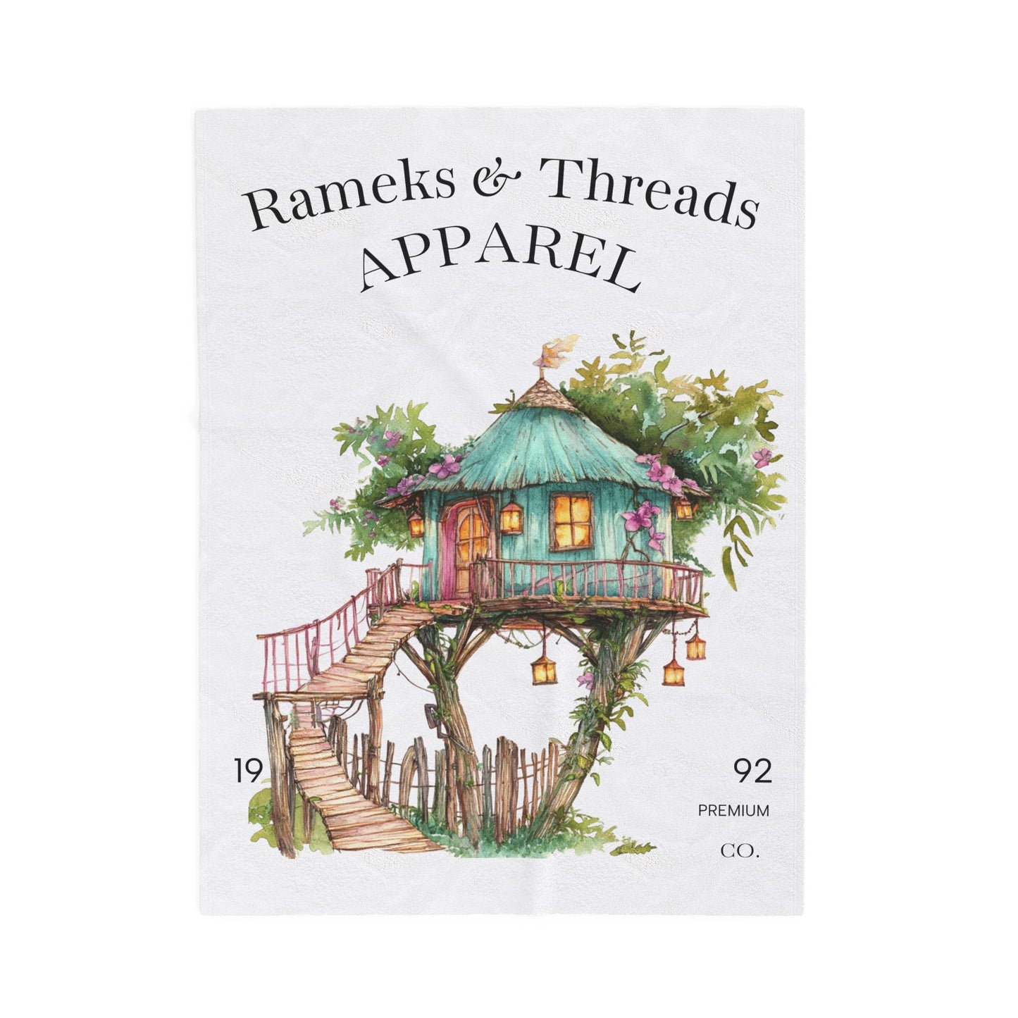 Cute Tree House Velveteen Plush Blanket