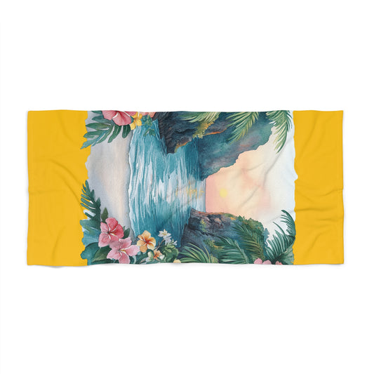 Tropical Paradise Beach Towel - Vibrant Floral Design, Summer Essentials, Poolside Accessory, Wedding Gift, Travel Companion