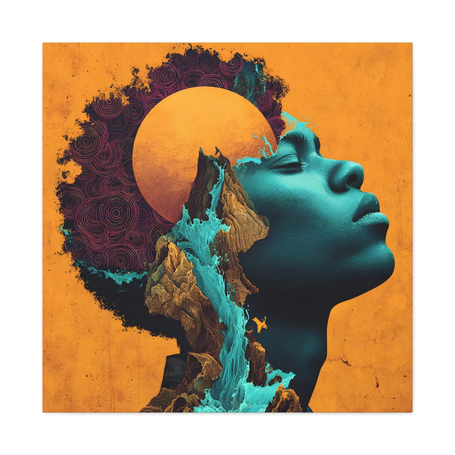 Afrofuturist Canvas Wall Art — 'Solace' Portrait on Matte Stretched Canvas