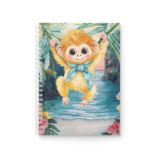 Spiral Notebook — Tropical Baby Monkey Beach Journal