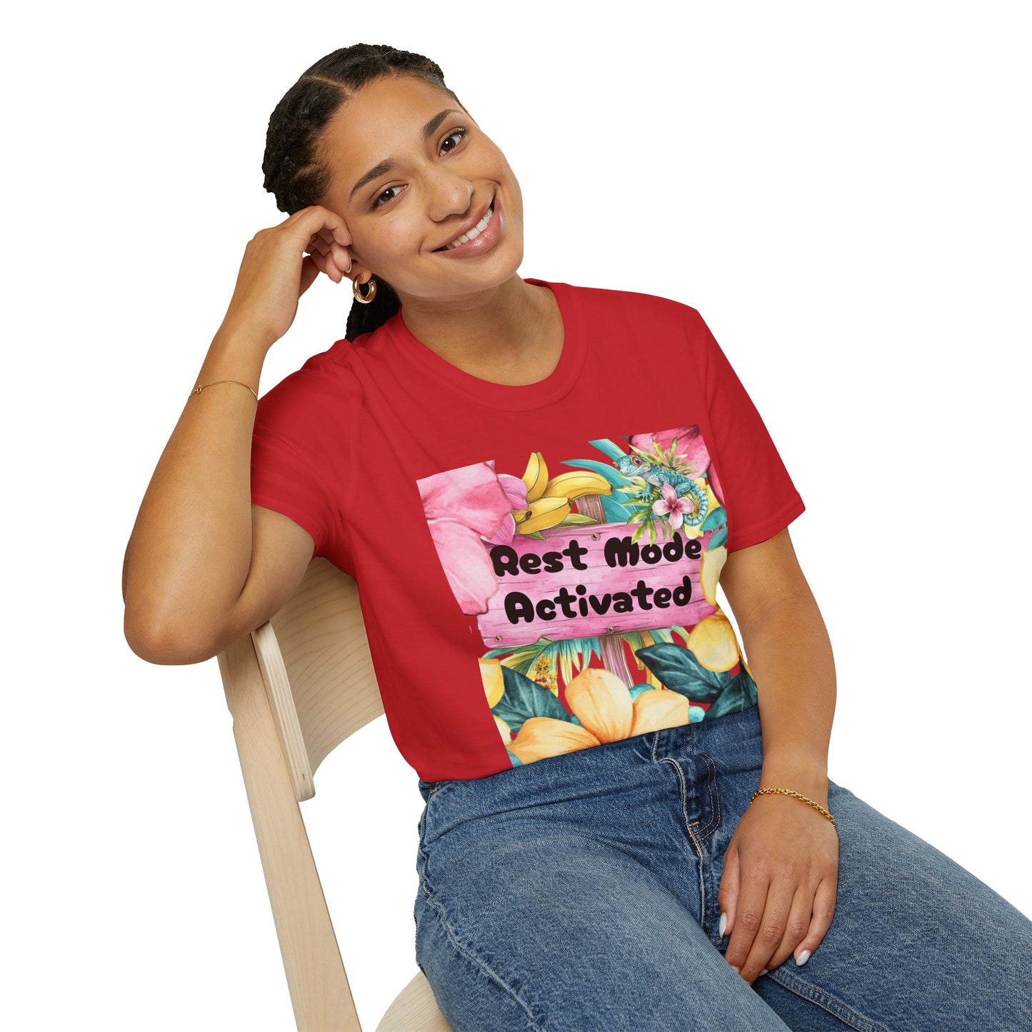 T-Shirt — "Rest Mode Activated" Floral Beach Graphic Tee