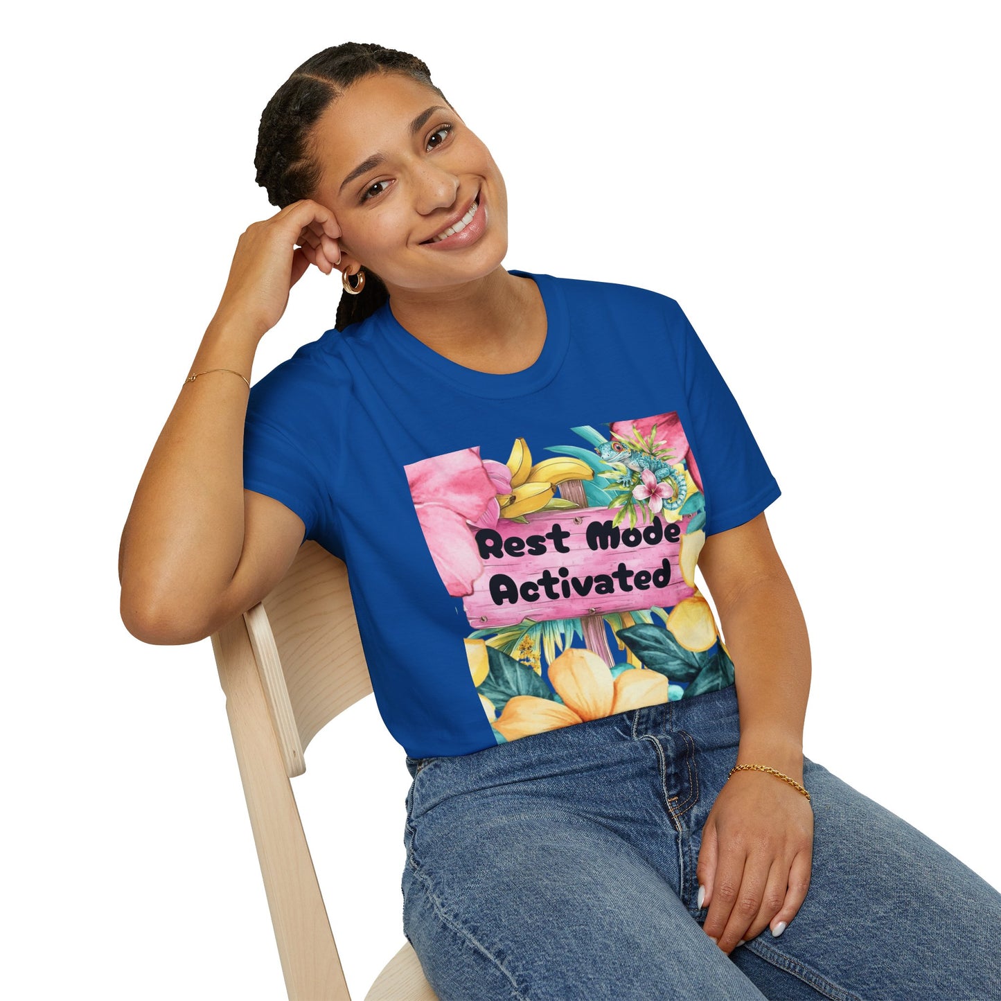 T-Shirt — "Rest Mode Activated" Floral Beach Graphic Tee