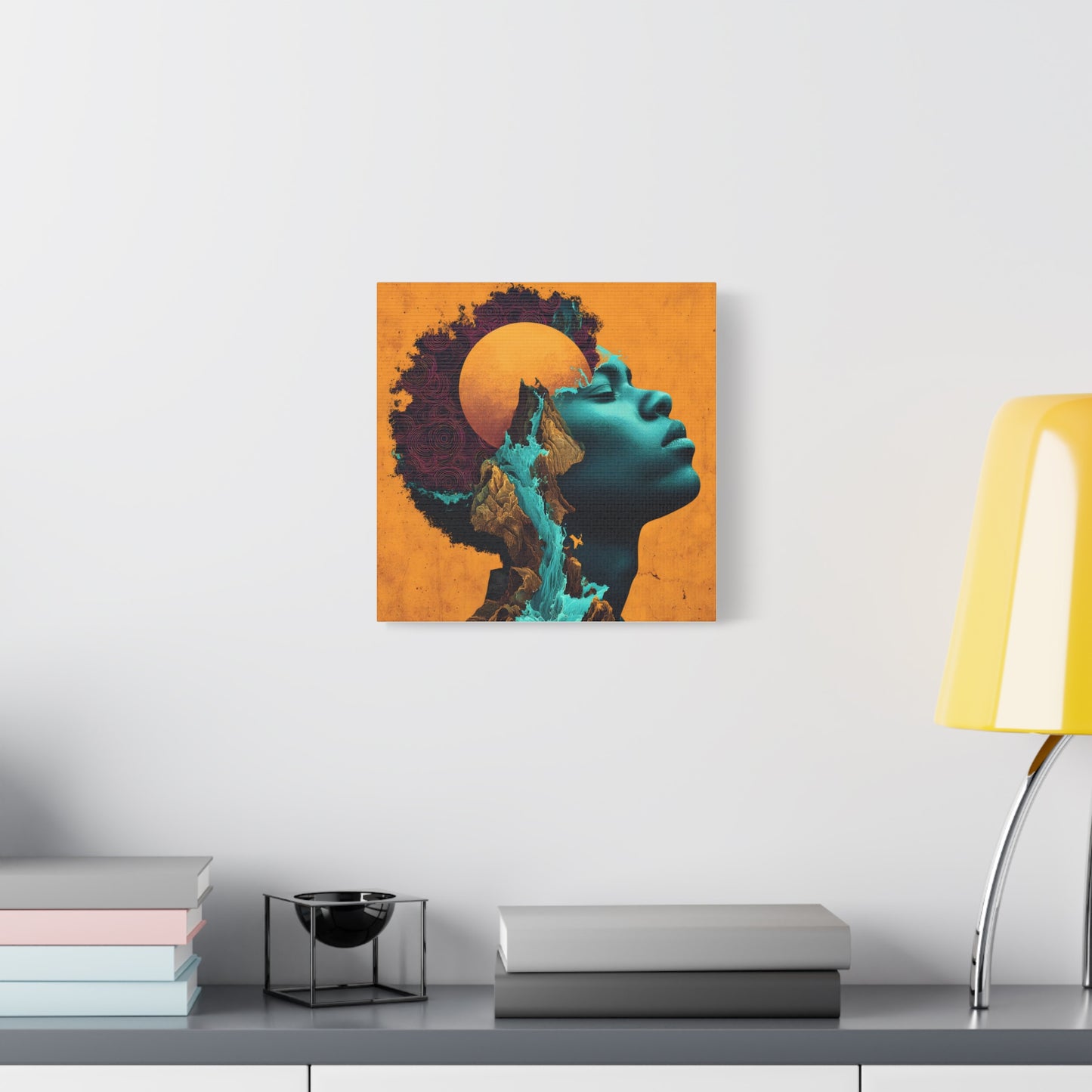 Afrofuturist Canvas Wall Art — 'Solace' Portrait on Matte Stretched Canvas