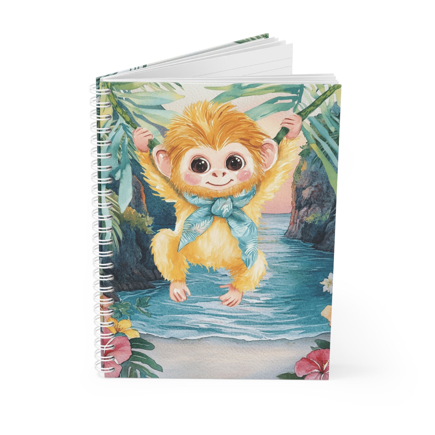 Spiral Notebook — Tropical Baby Monkey Beach Journal