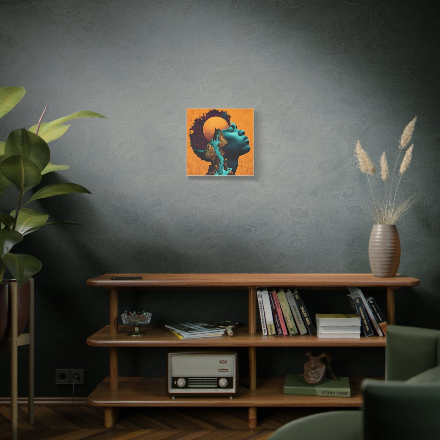 Afrofuturist Canvas Wall Art — 'Solace' Portrait on Matte Stretched Canvas