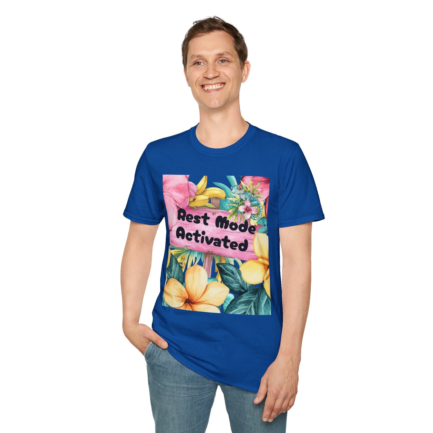 T-Shirt — "Rest Mode Activated" Floral Beach Graphic Tee