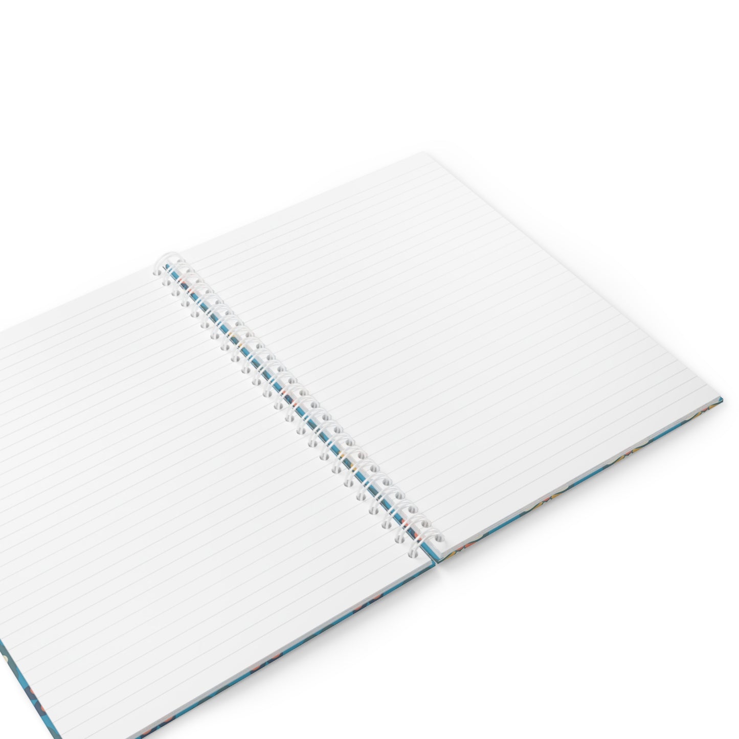 Gecko Floral Spiral Notebook — Cute Blue Gecko on Retro Daisy Pattern