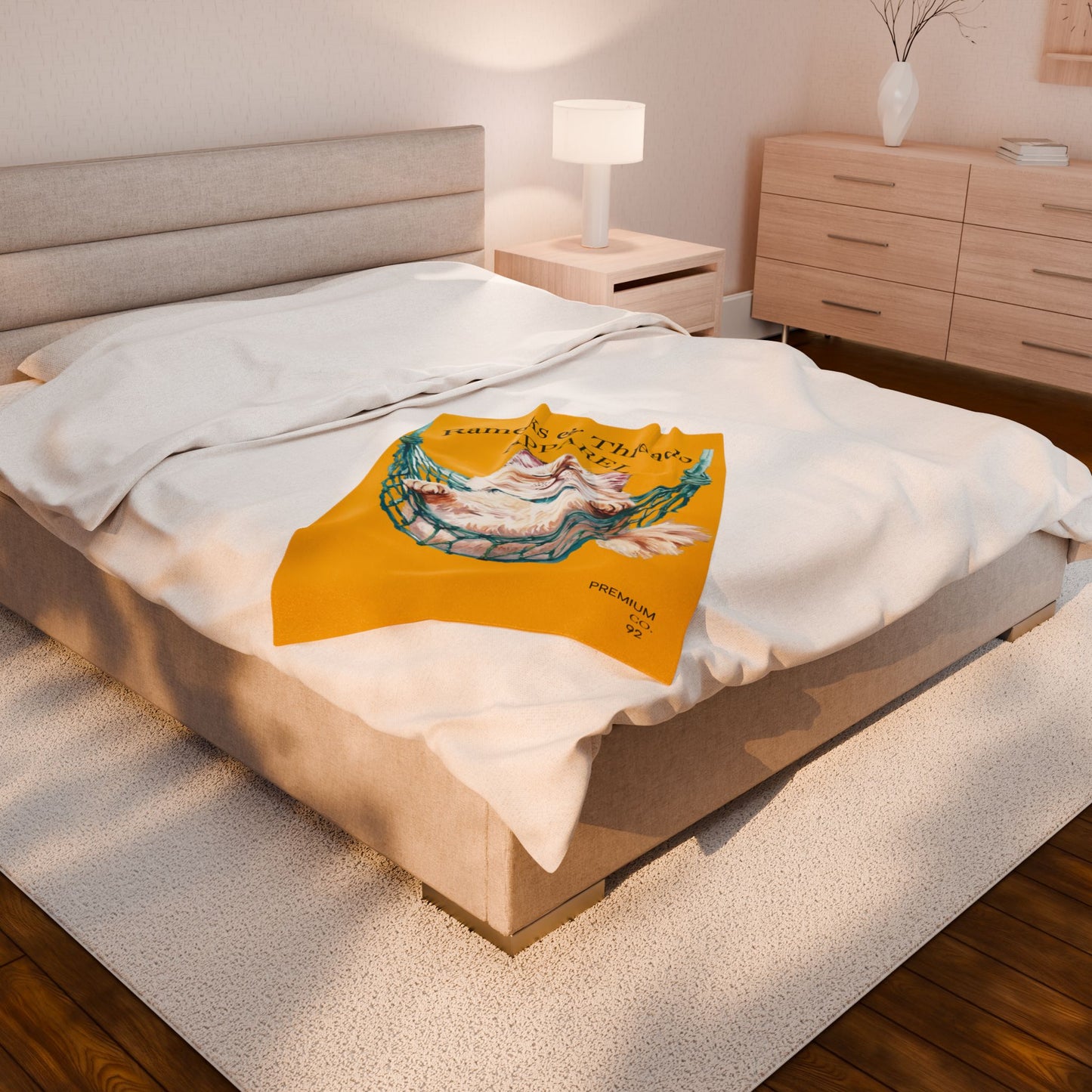 Cute Cat Lovers Cozy Velveteen Plush Blanket,