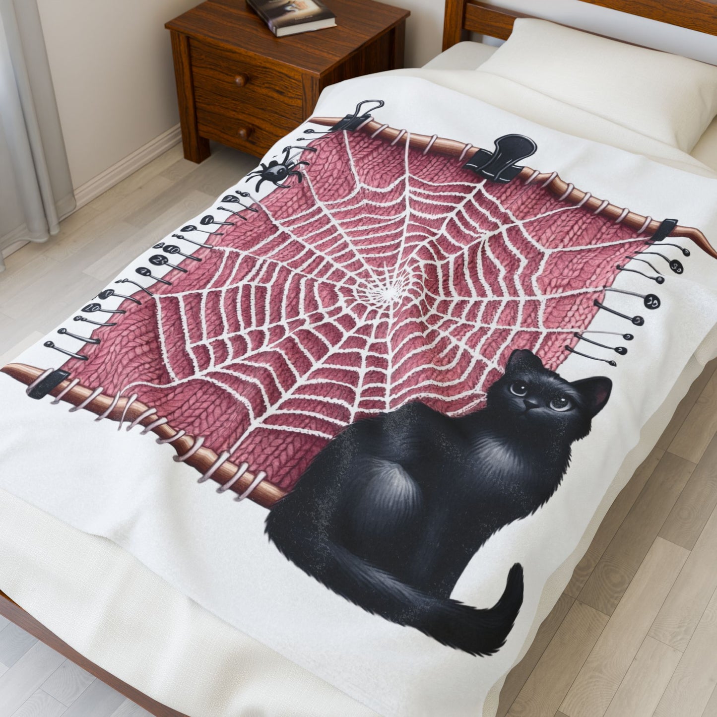 Cozy Cat-Themed Velveteen Plush Blanket | Purr-fect for Halloween, Home Decor, Cat Lovers, Gift for Her, Cozy Nights