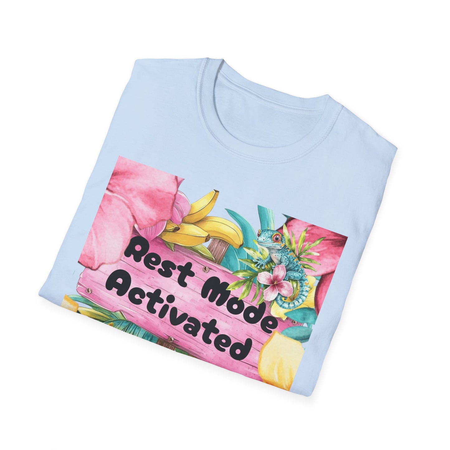 T-Shirt — "Rest Mode Activated" Floral Beach Graphic Tee