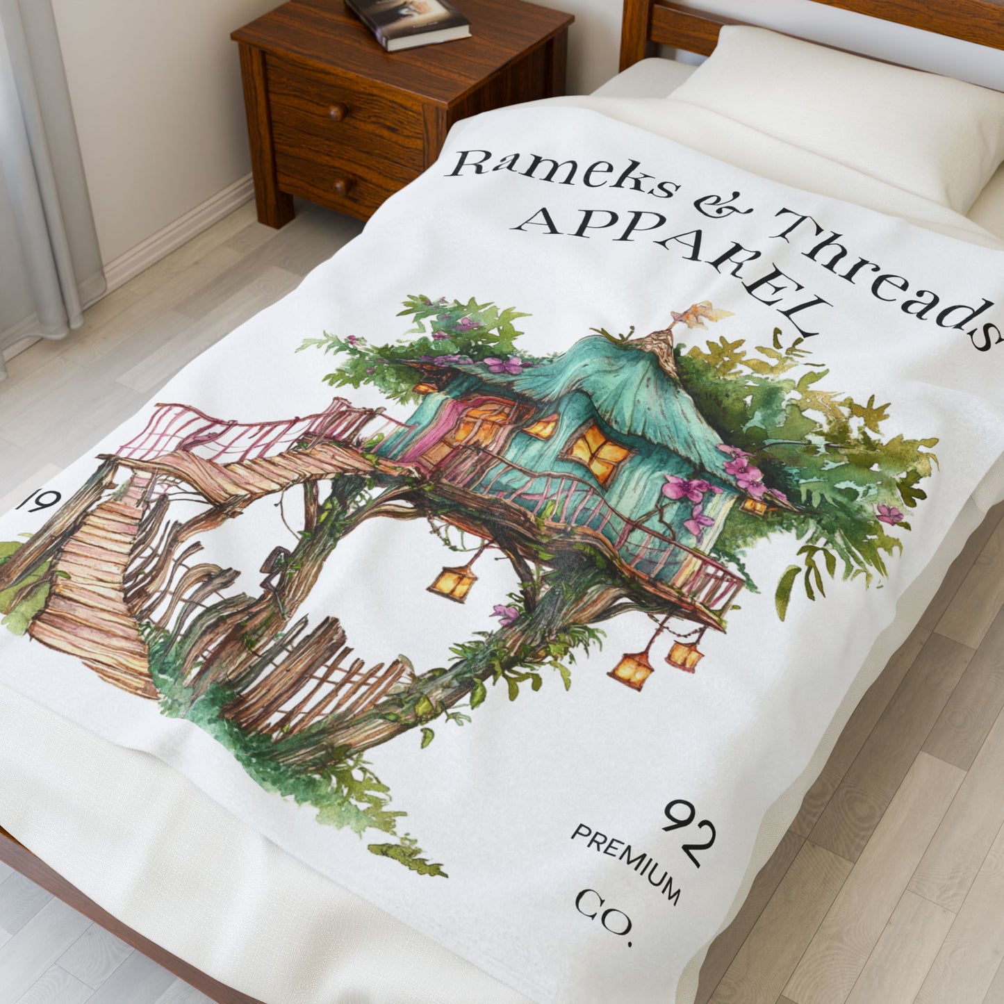 Cute Tree House Velveteen Plush Blanket