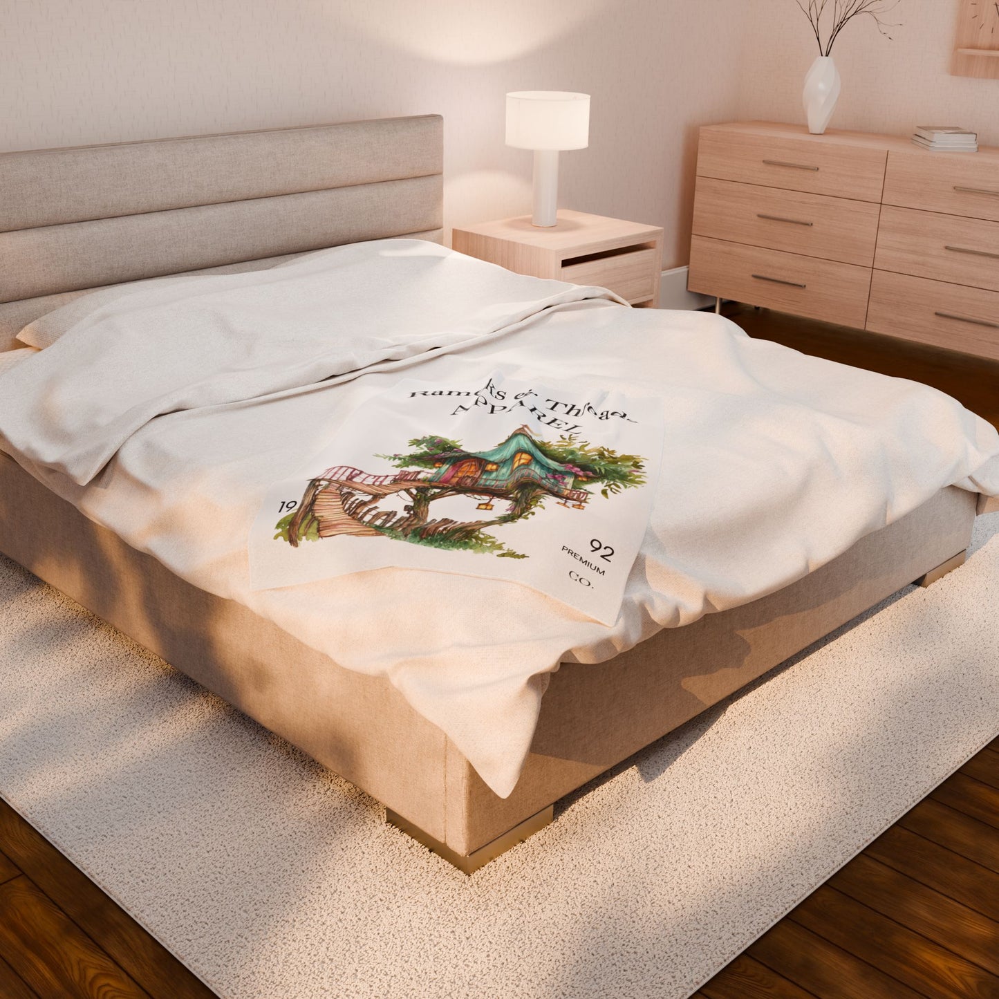 Cute Tree House Velveteen Plush Blanket