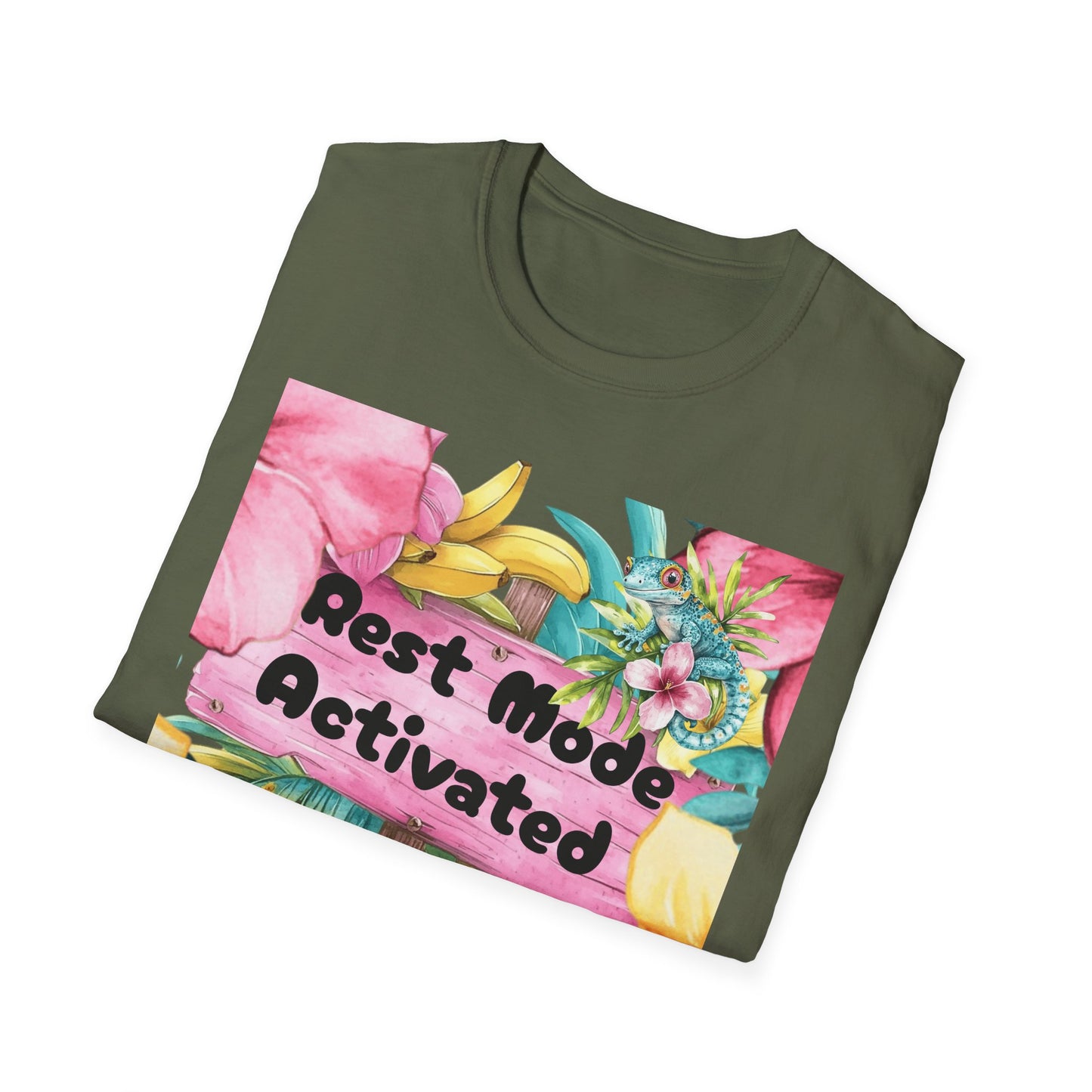 T-Shirt — "Rest Mode Activated" Floral Beach Graphic Tee