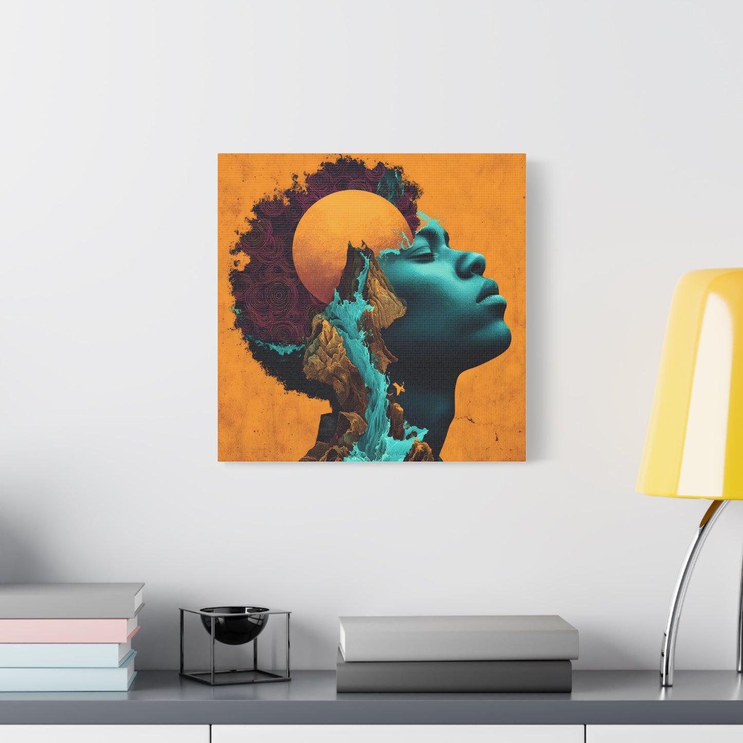 Afrofuturist Canvas Wall Art — 'Solace' Portrait on Matte Stretched Canvas