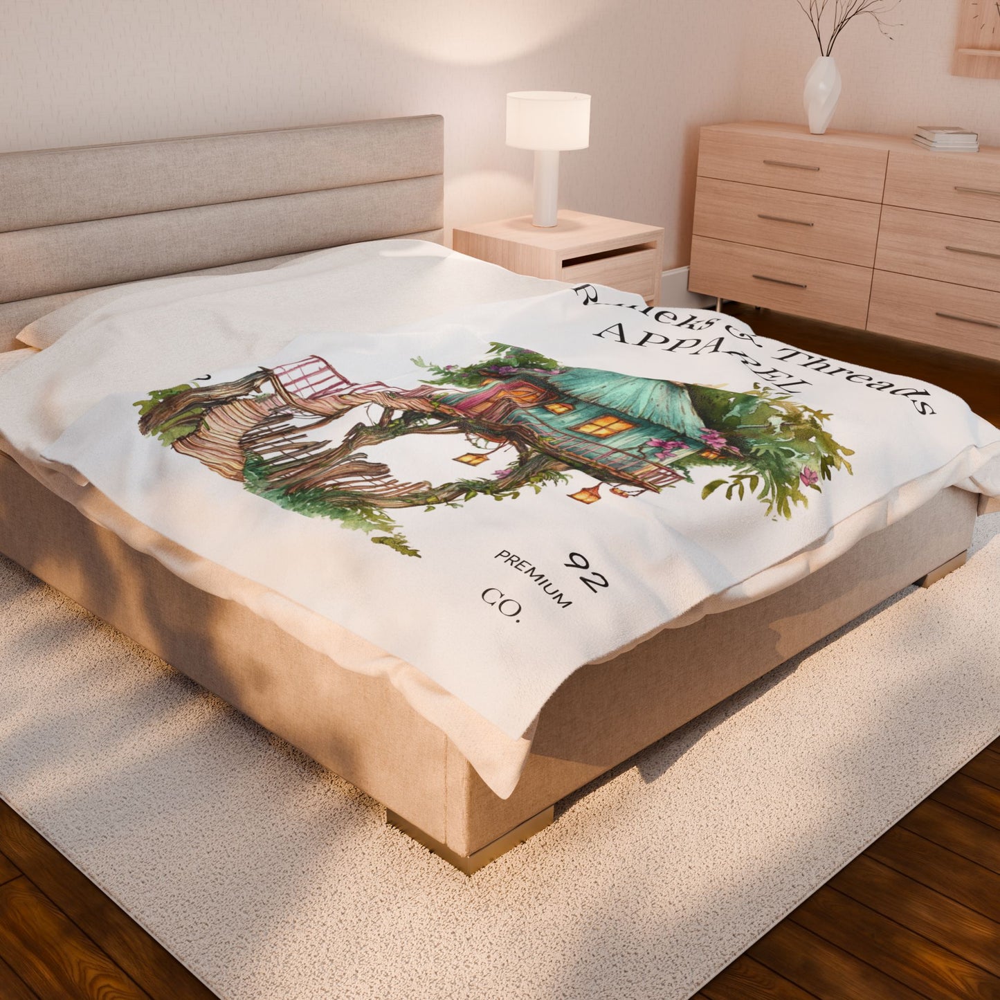Cute Tree House Velveteen Plush Blanket
