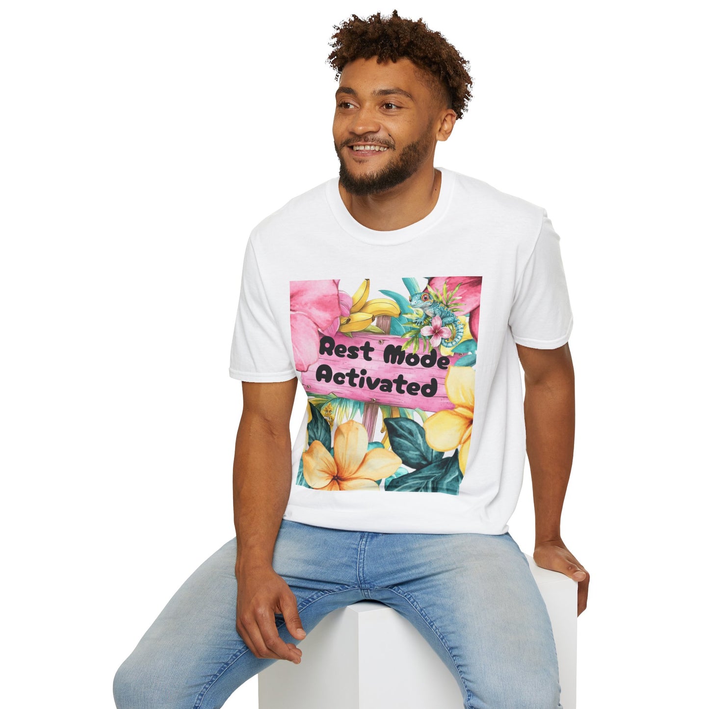 T-Shirt — "Rest Mode Activated" Floral Beach Graphic Tee