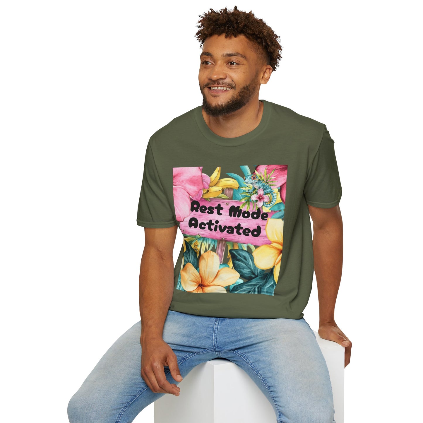 T-Shirt — "Rest Mode Activated" Floral Beach Graphic Tee