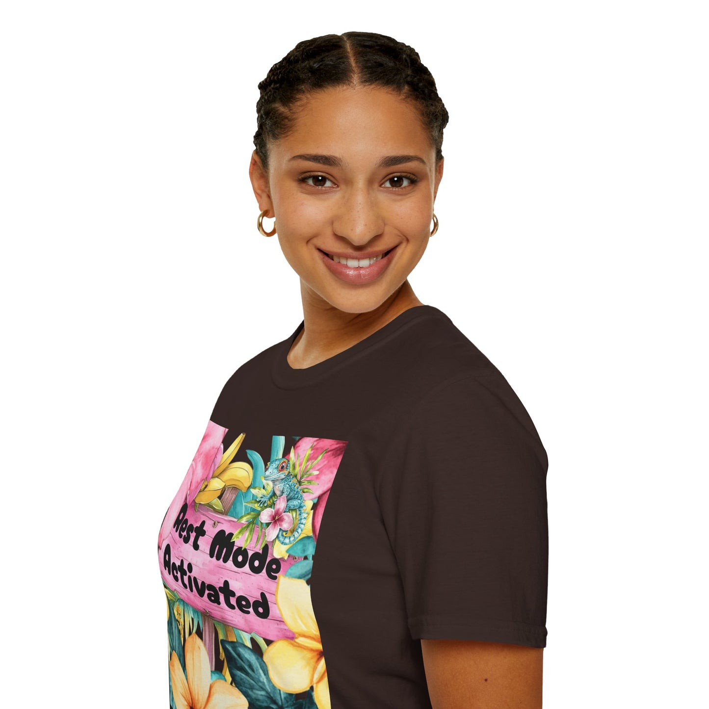 T-Shirt — "Rest Mode Activated" Floral Beach Graphic Tee