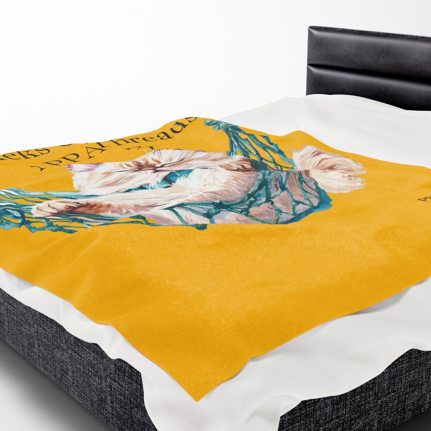Cute Cat Lovers Cozy Velveteen Plush Blanket,