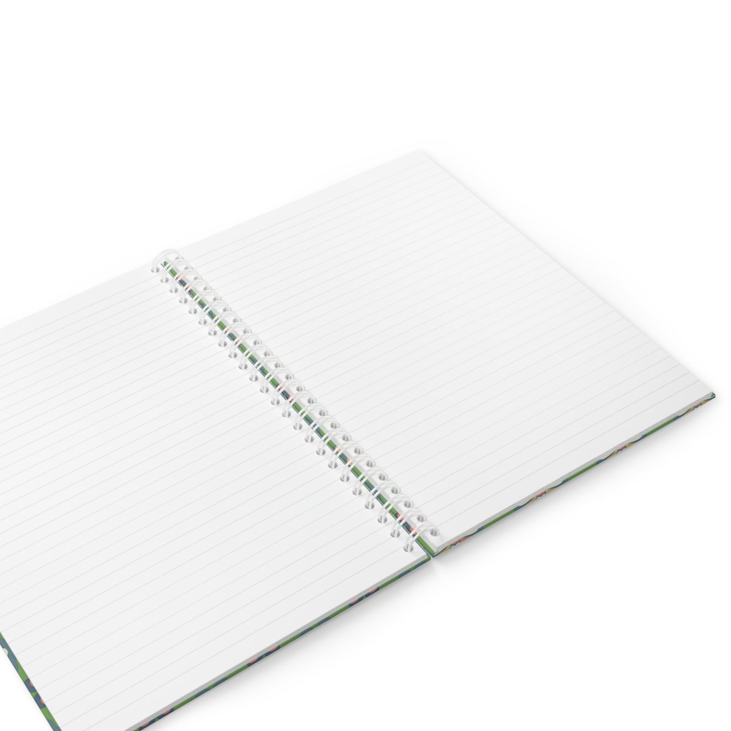 Gecko Floral Spiral Notebook — Cute Blue Gecko on Retro Daisy Pattern