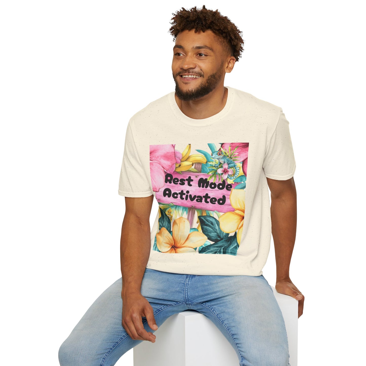 T-Shirt — "Rest Mode Activated" Floral Beach Graphic Tee