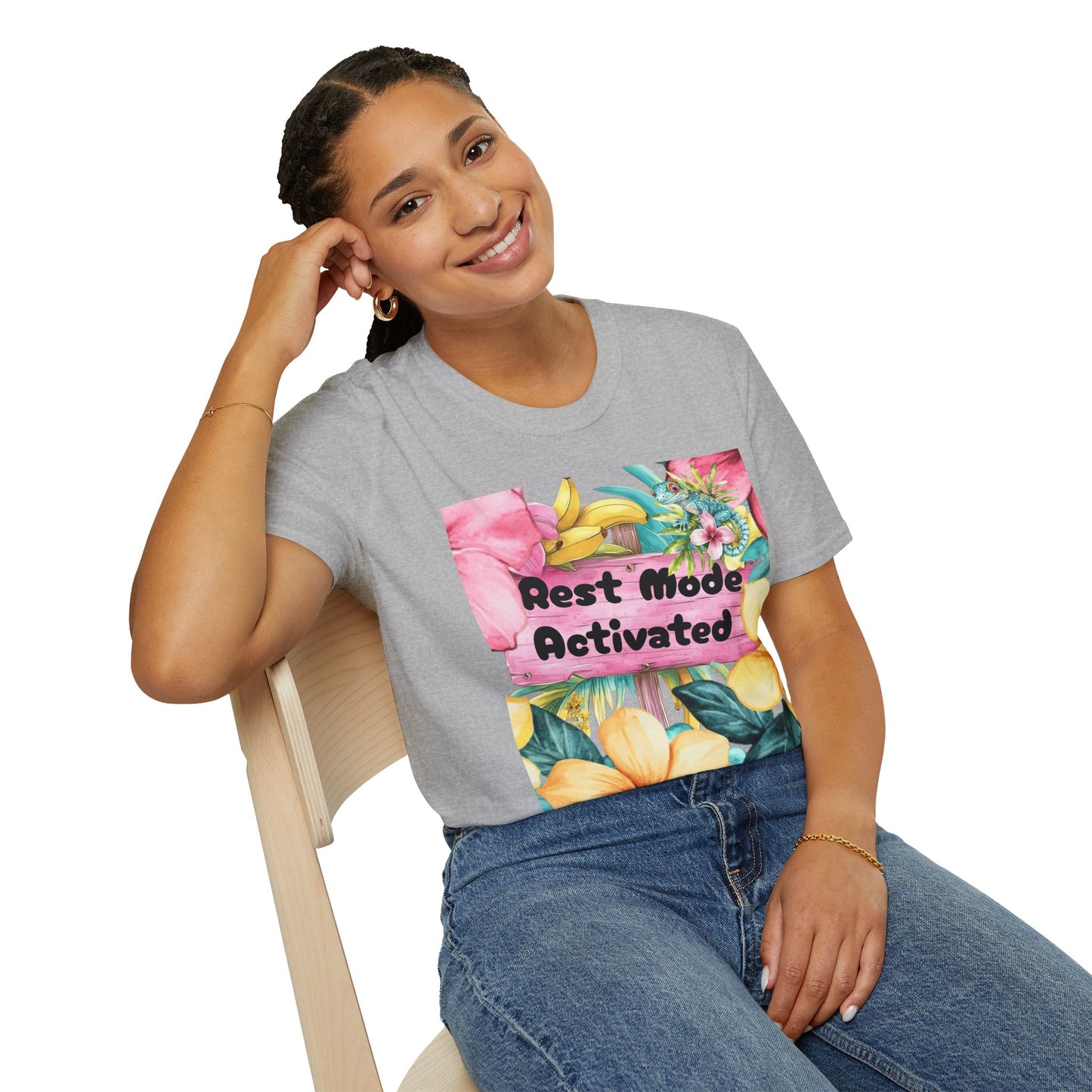T-Shirt — "Rest Mode Activated" Floral Beach Graphic Tee