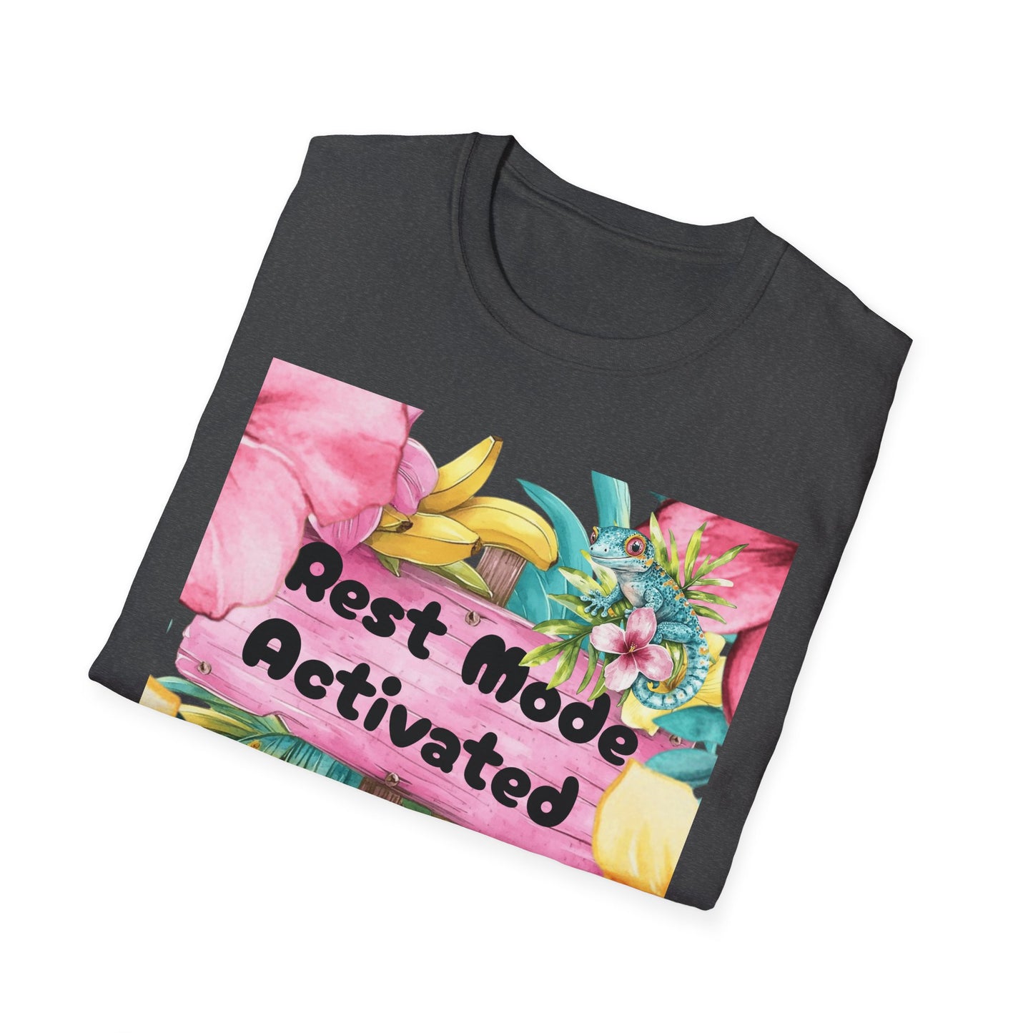 T-Shirt — "Rest Mode Activated" Floral Beach Graphic Tee