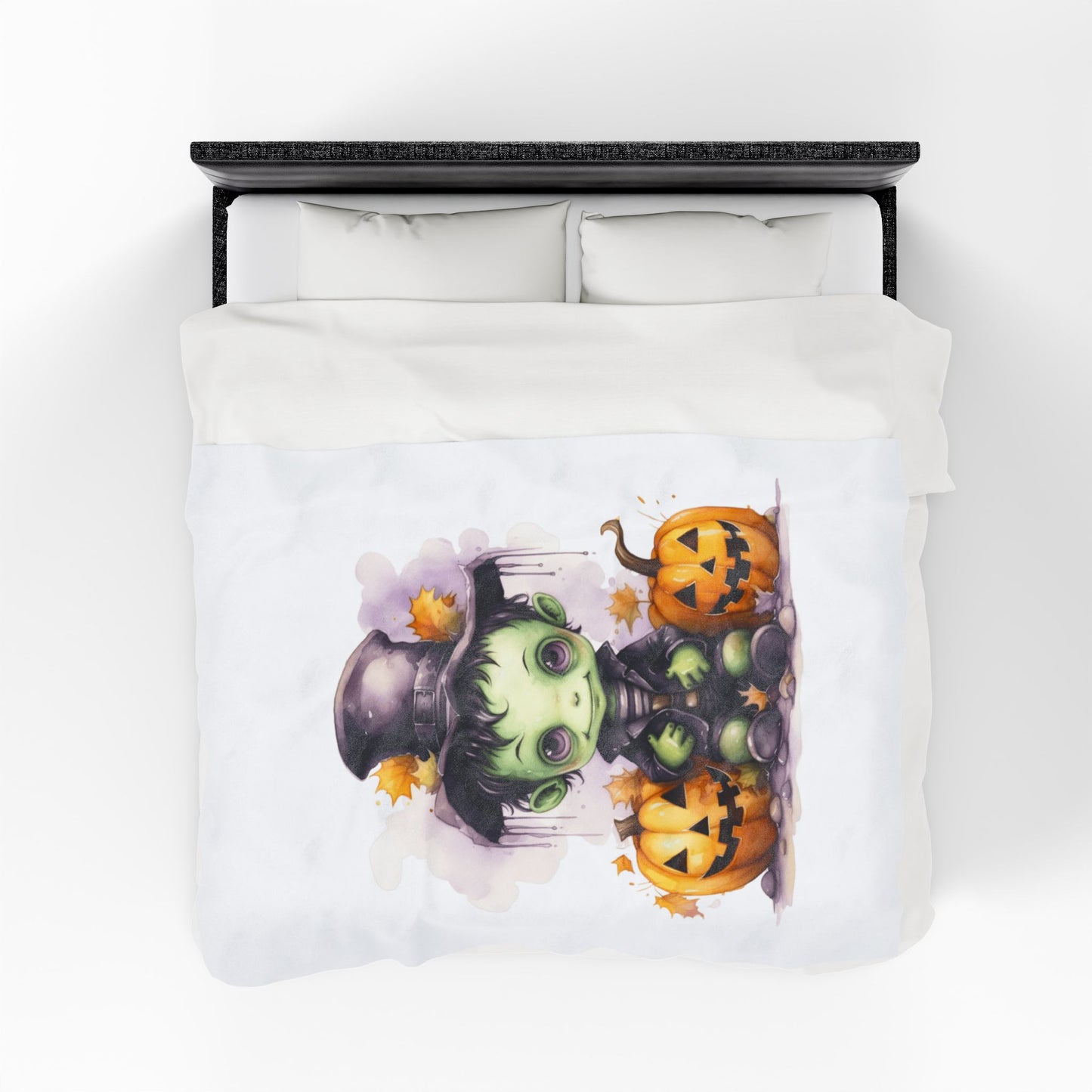 Adorable Halloween Plush Blanket, Cozy Throw for Fall Decor, Kids' Gifts, Spooky Season, Halloween Party Decor, Trick or Treat snuggles