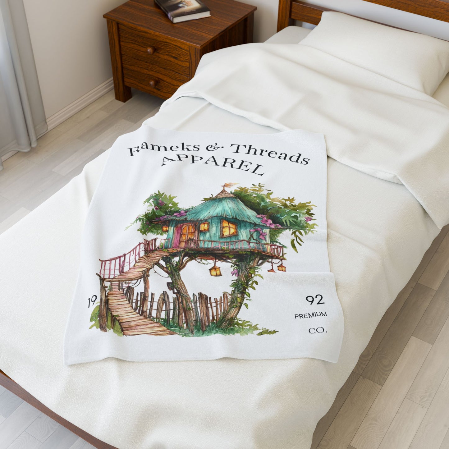 Cute Tree House Velveteen Plush Blanket