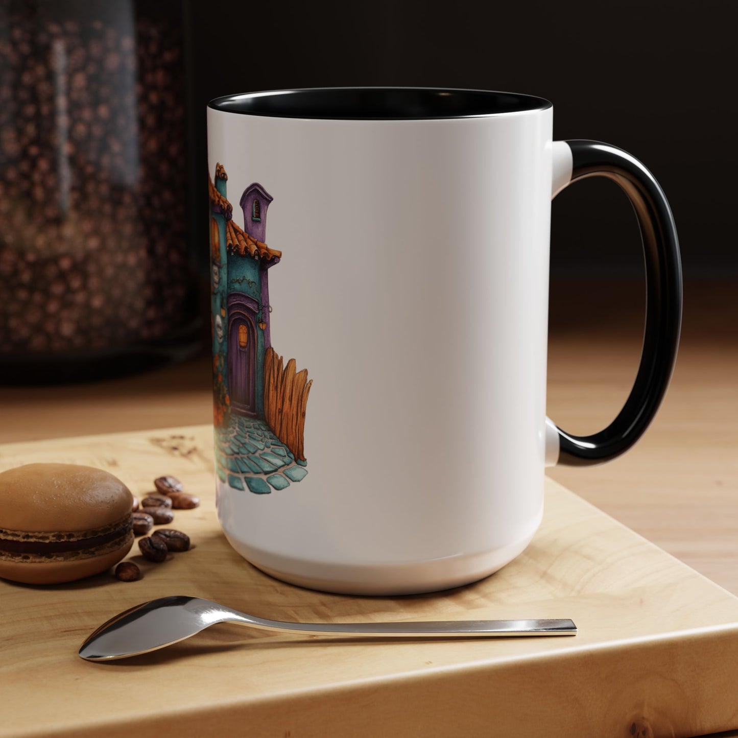 Charming Haunted House Mug - Perfect for Halloween, Coffee Lovers, Home Decor, Gift Idea, Unique Art