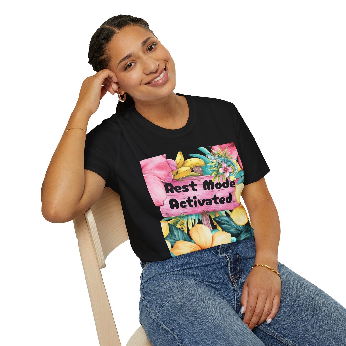 T-Shirt — "Rest Mode Activated" Floral Beach Graphic Tee