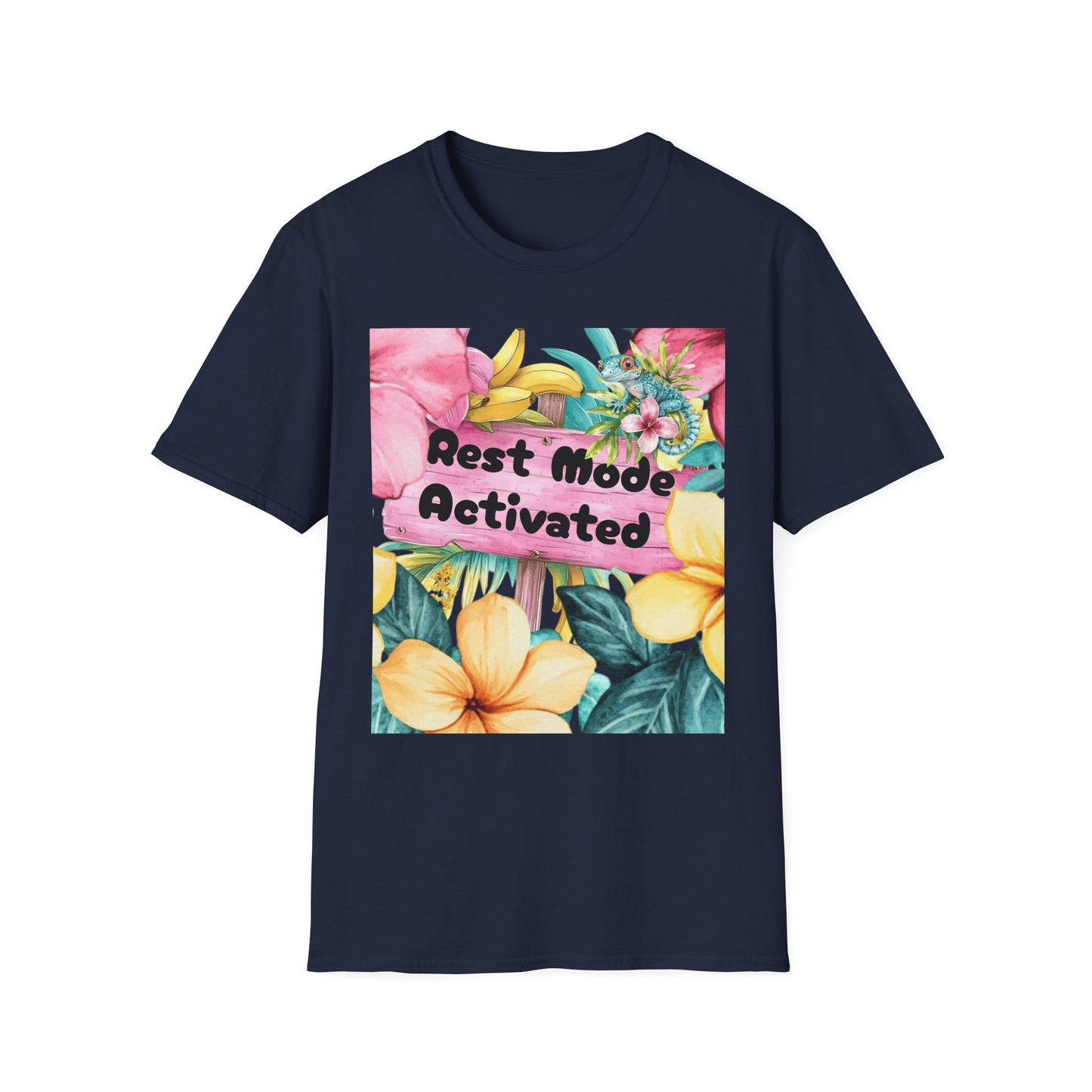 T-Shirt — "Rest Mode Activated" Floral Beach Graphic Tee