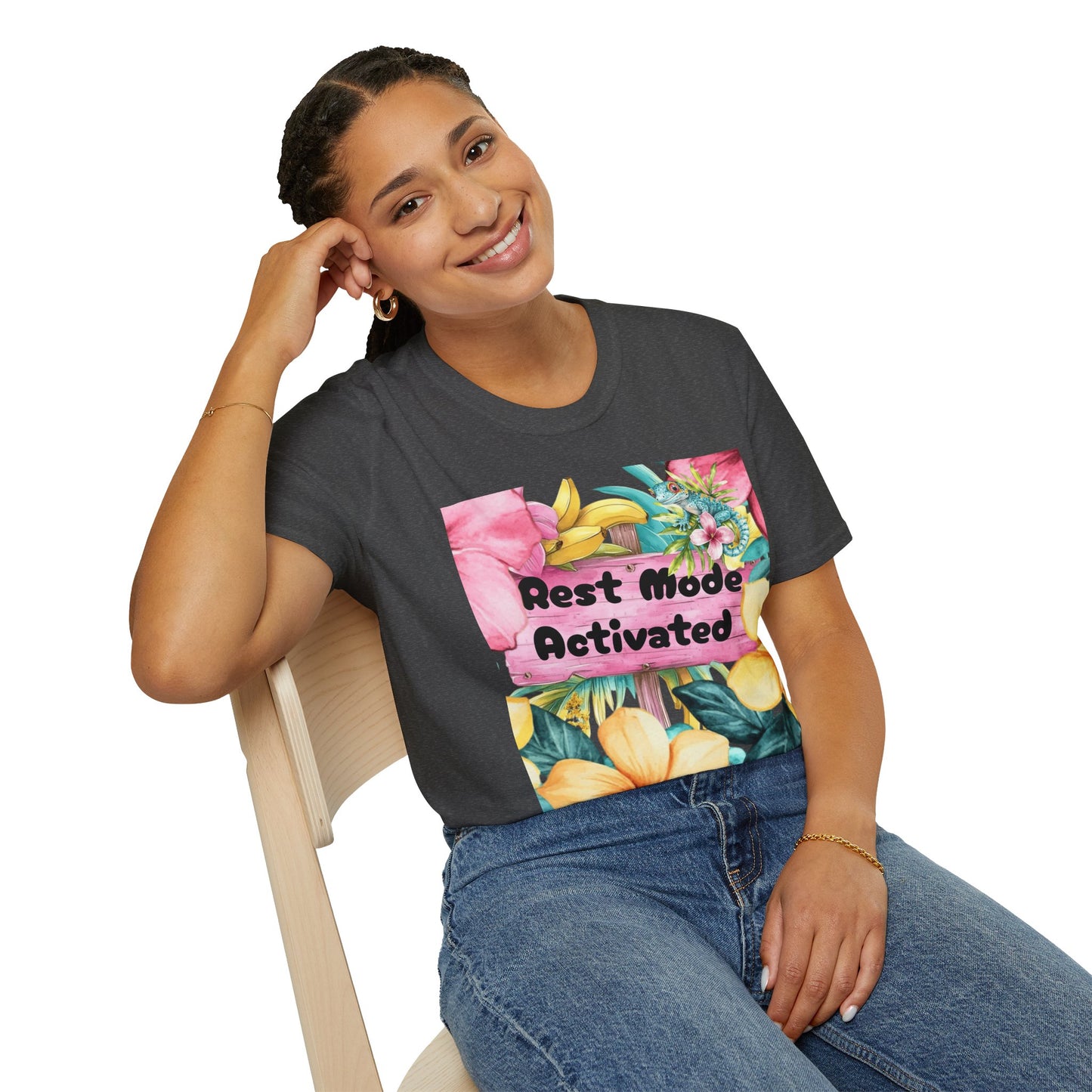 T-Shirt — "Rest Mode Activated" Floral Beach Graphic Tee