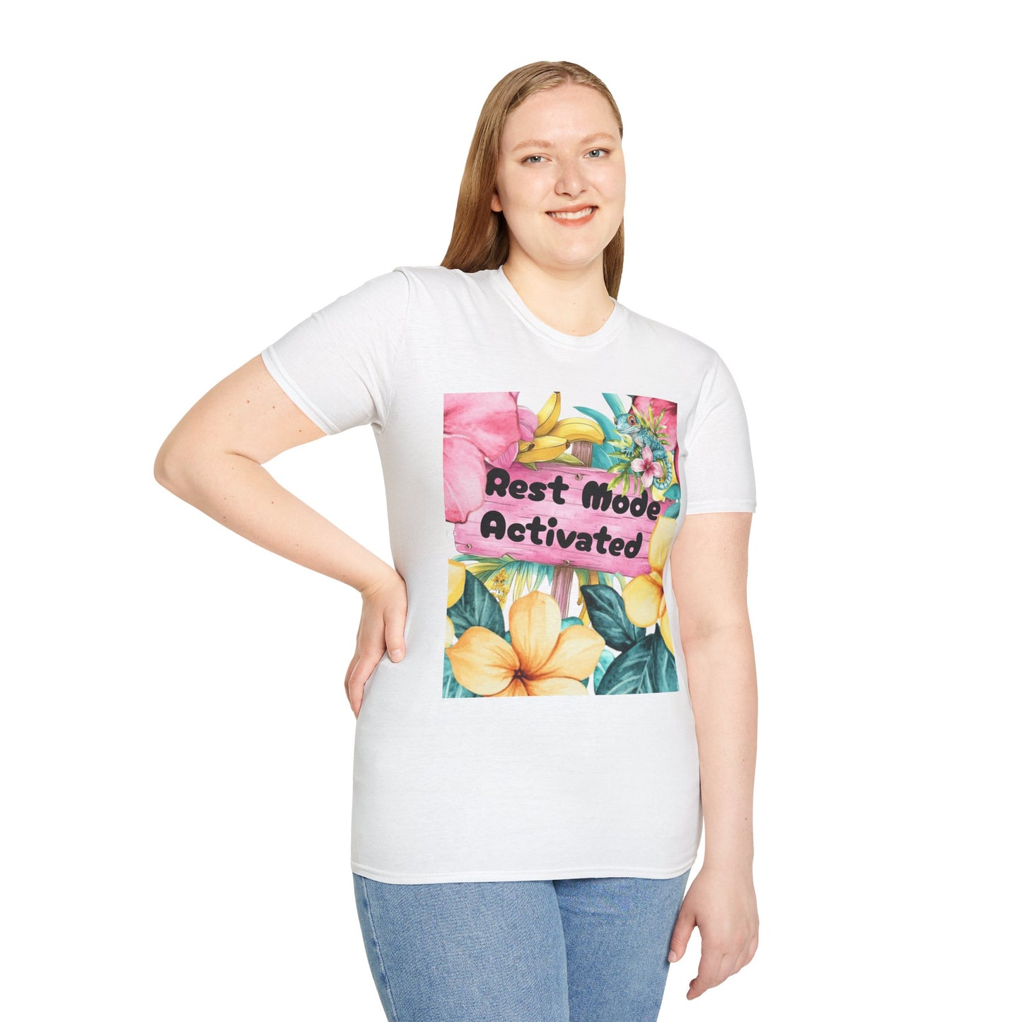 T-Shirt — "Rest Mode Activated" Floral Beach Graphic Tee