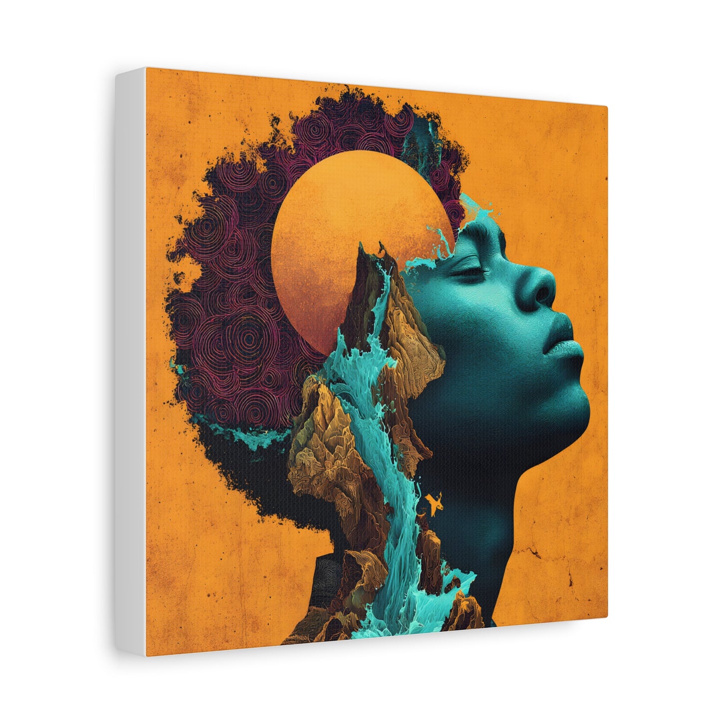 Afrofuturist Canvas Wall Art — 'Solace' Portrait on Matte Stretched Canvas