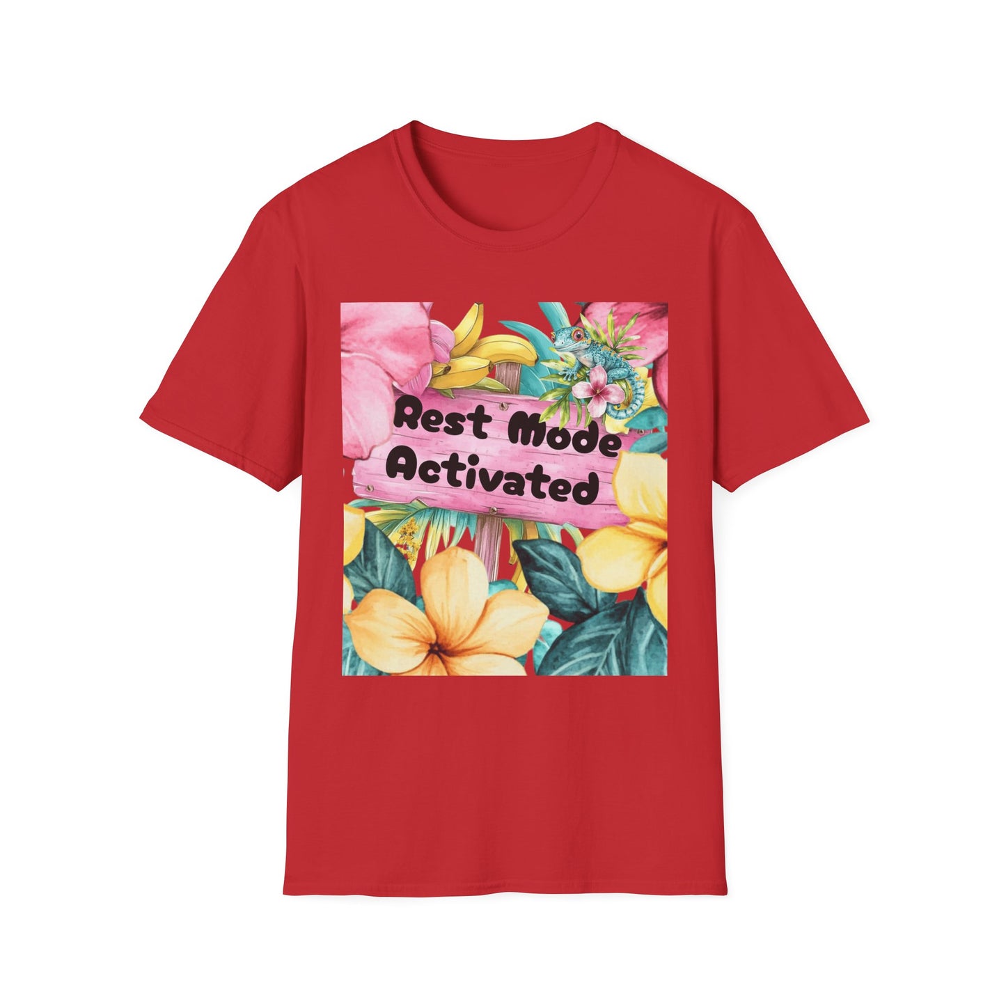 T-Shirt — "Rest Mode Activated" Floral Beach Graphic Tee