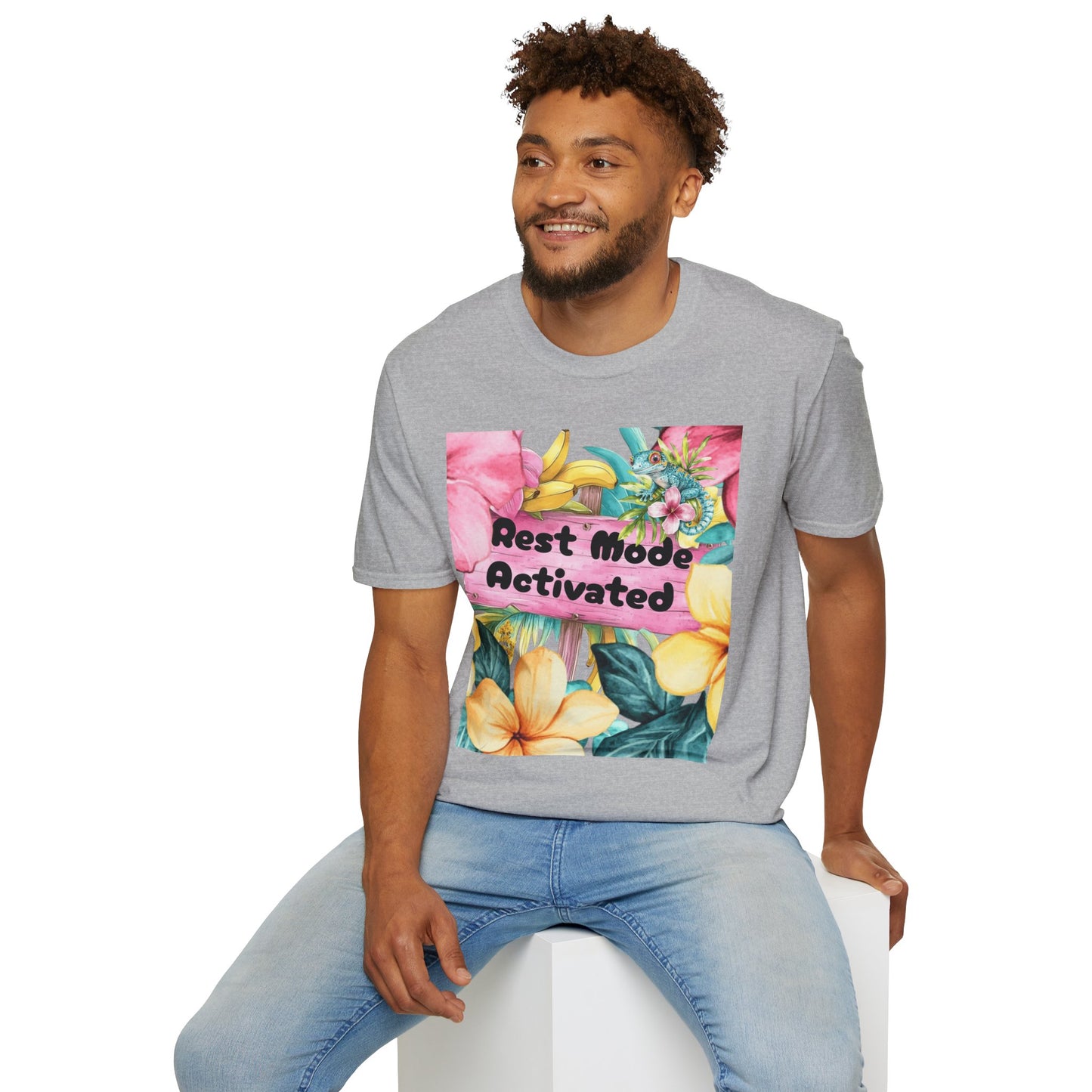 T-Shirt — "Rest Mode Activated" Floral Beach Graphic Tee