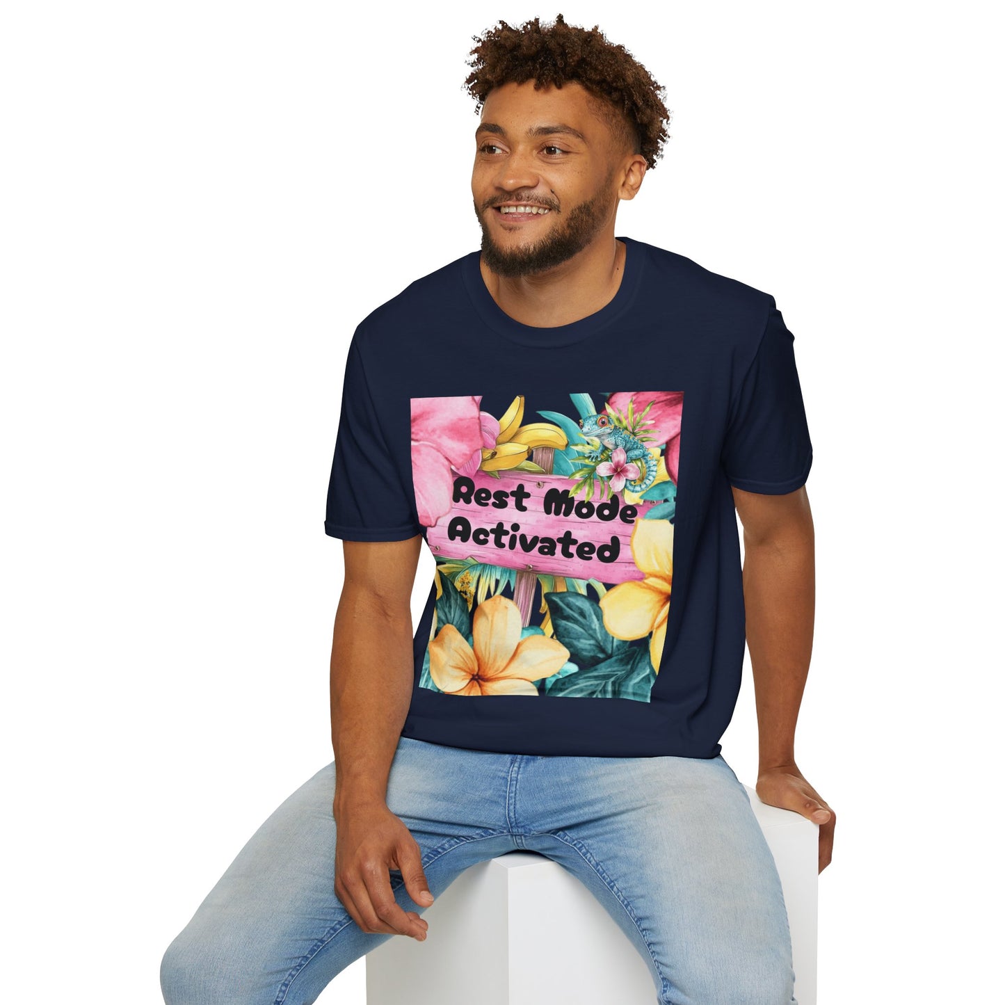 T-Shirt — "Rest Mode Activated" Floral Beach Graphic Tee