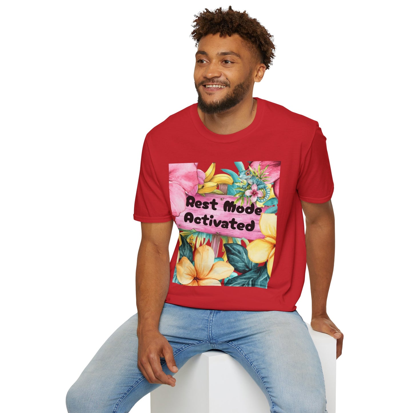 T-Shirt — "Rest Mode Activated" Floral Beach Graphic Tee