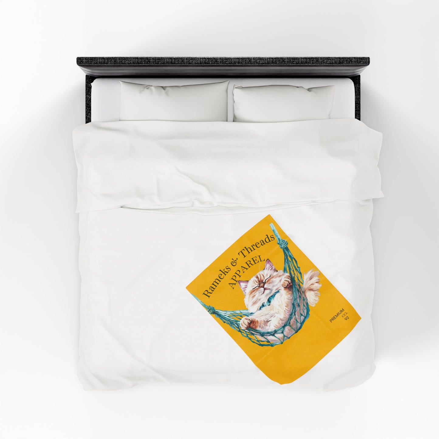Cute Cat Lovers Cozy Velveteen Plush Blanket,