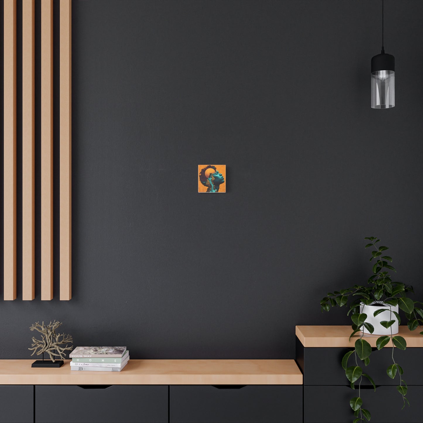 Afrofuturist Canvas Wall Art — 'Solace' Portrait on Matte Stretched Canvas