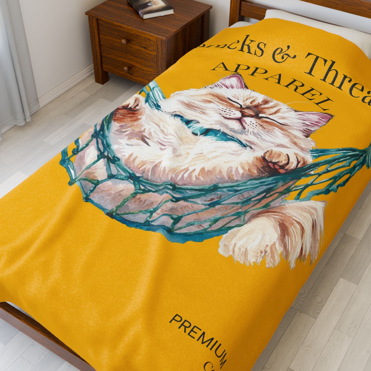 Cute Cat Lovers Cozy Velveteen Plush Blanket,