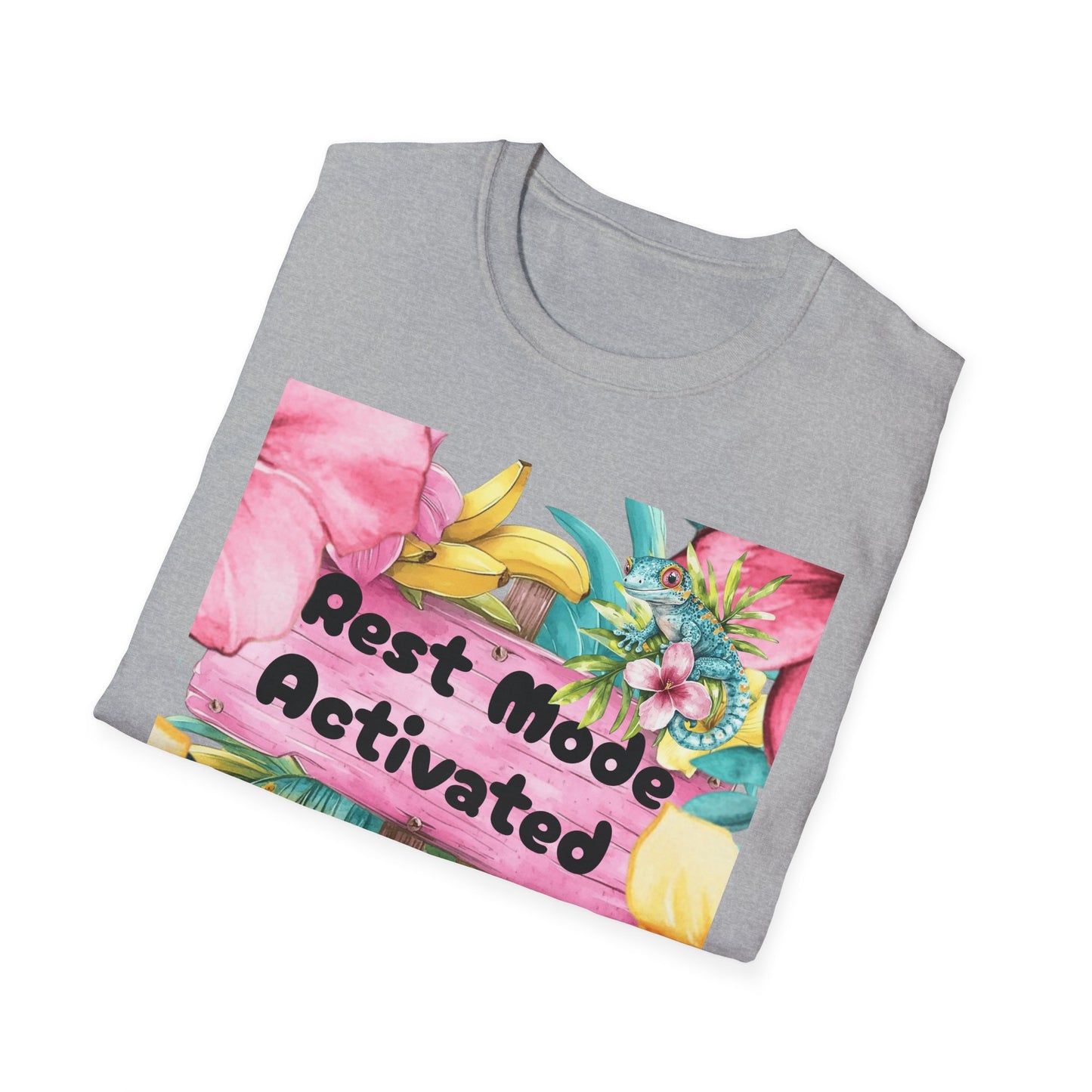 T-Shirt — "Rest Mode Activated" Floral Beach Graphic Tee