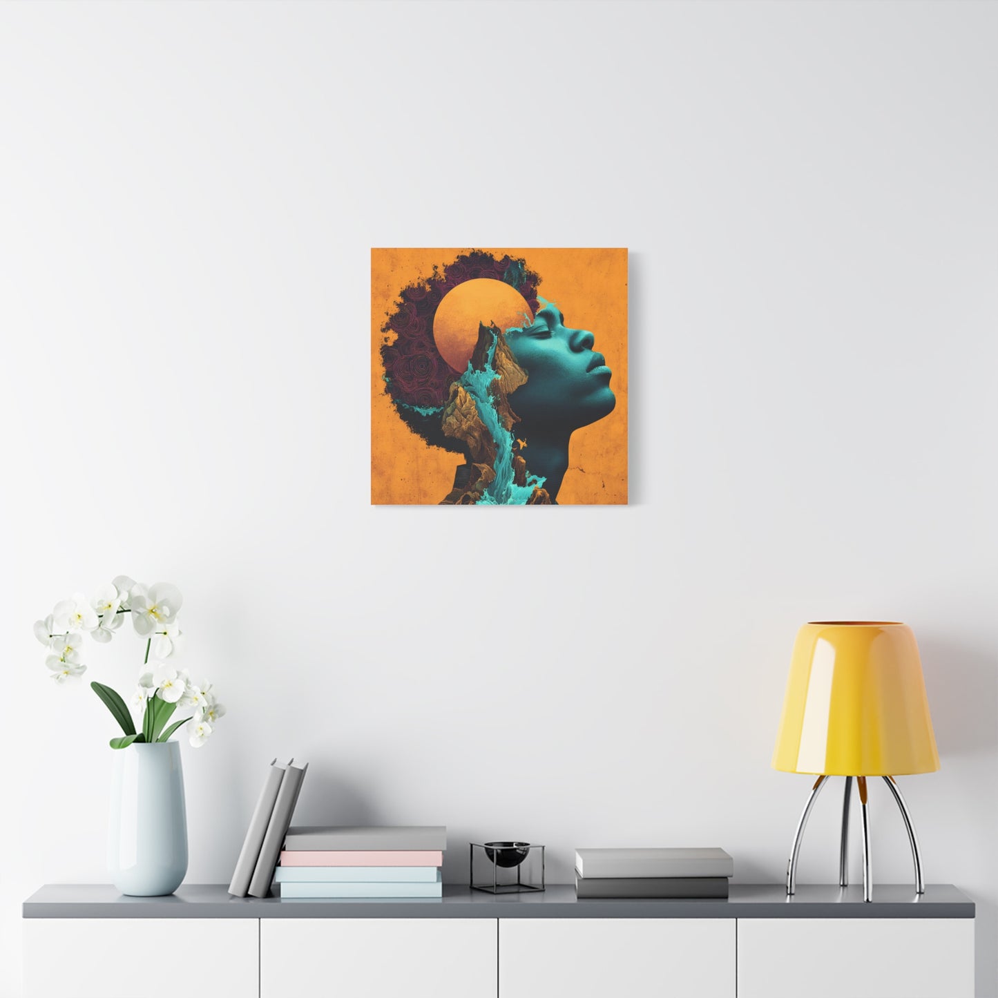 Afrofuturist Canvas Wall Art — 'Solace' Portrait on Matte Stretched Canvas