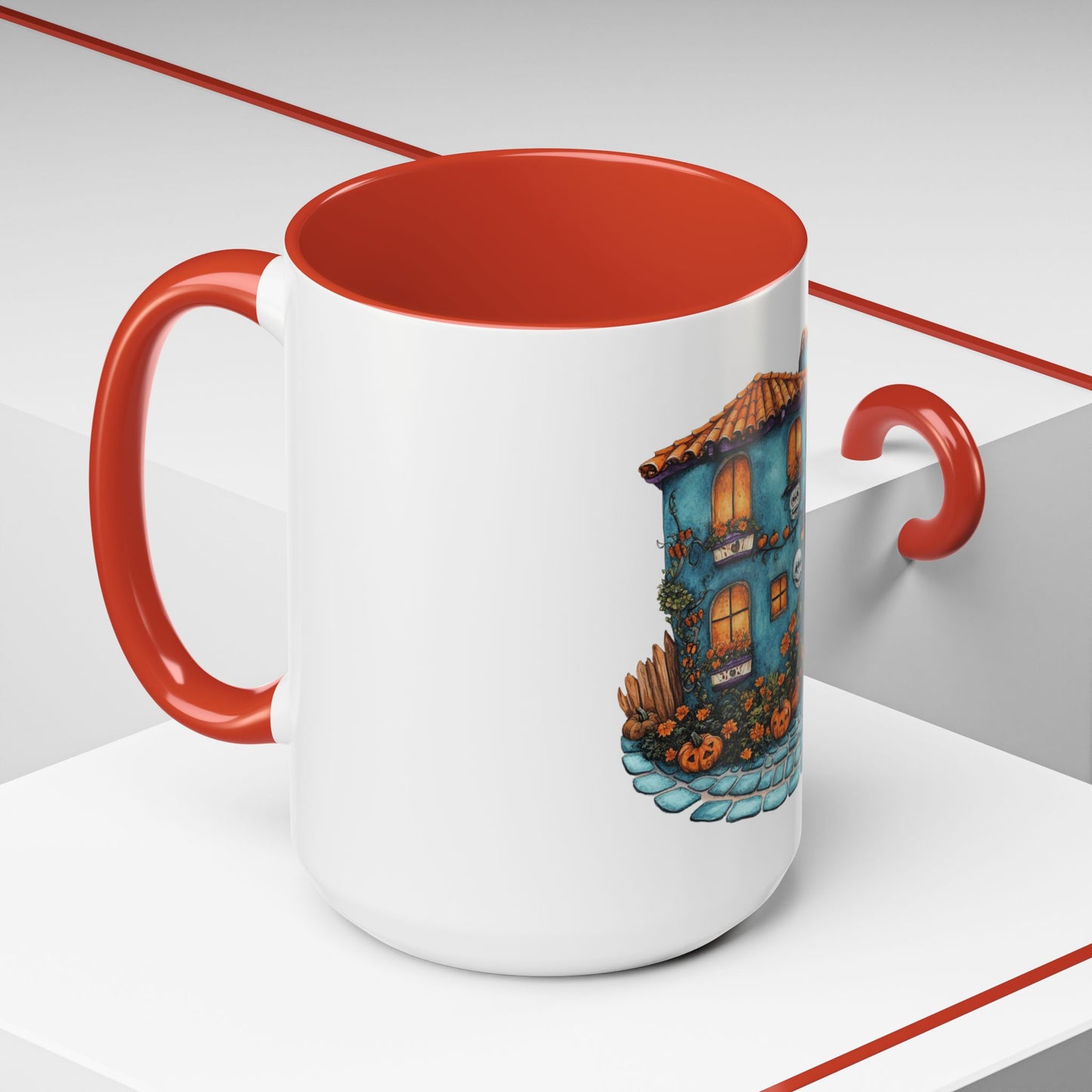 Charming Haunted House Mug - Perfect for Halloween, Coffee Lovers, Home Decor, Gift Idea, Unique Art