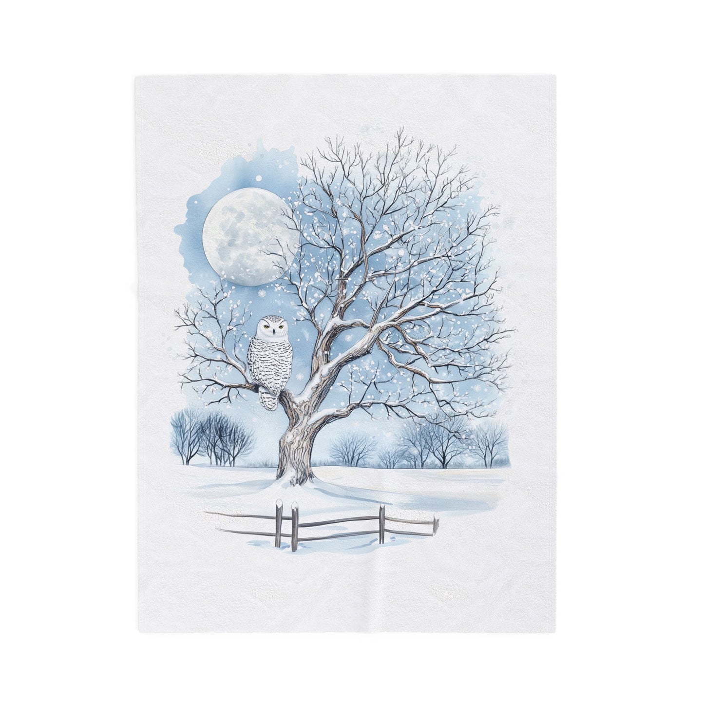 Winter Owl Plush Blanket, Cozy Home Decor, Gift for Animal Lovers, Soft Throw for Holidays, Snuggle Blanket for Winter Nights