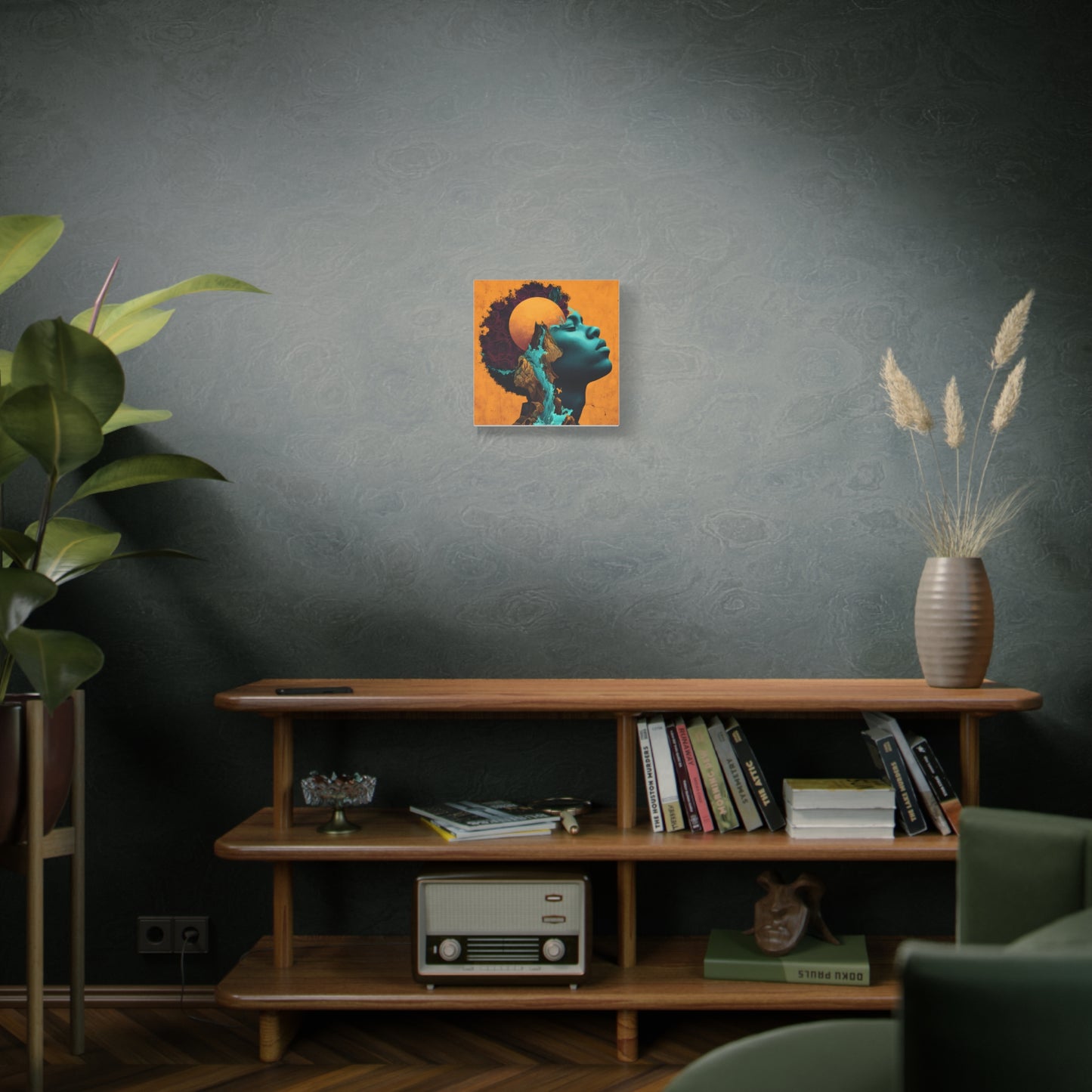 Afrofuturist Canvas Wall Art — 'Solace' Portrait on Matte Stretched Canvas