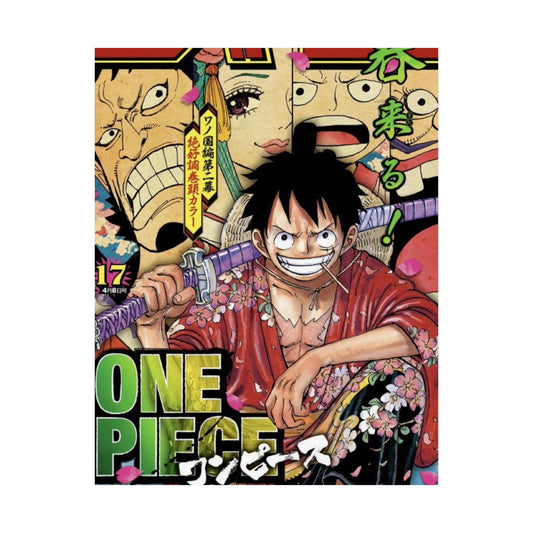 One Piece Anime Poster — Luffy Manga Cover Satin Print (300gsm)