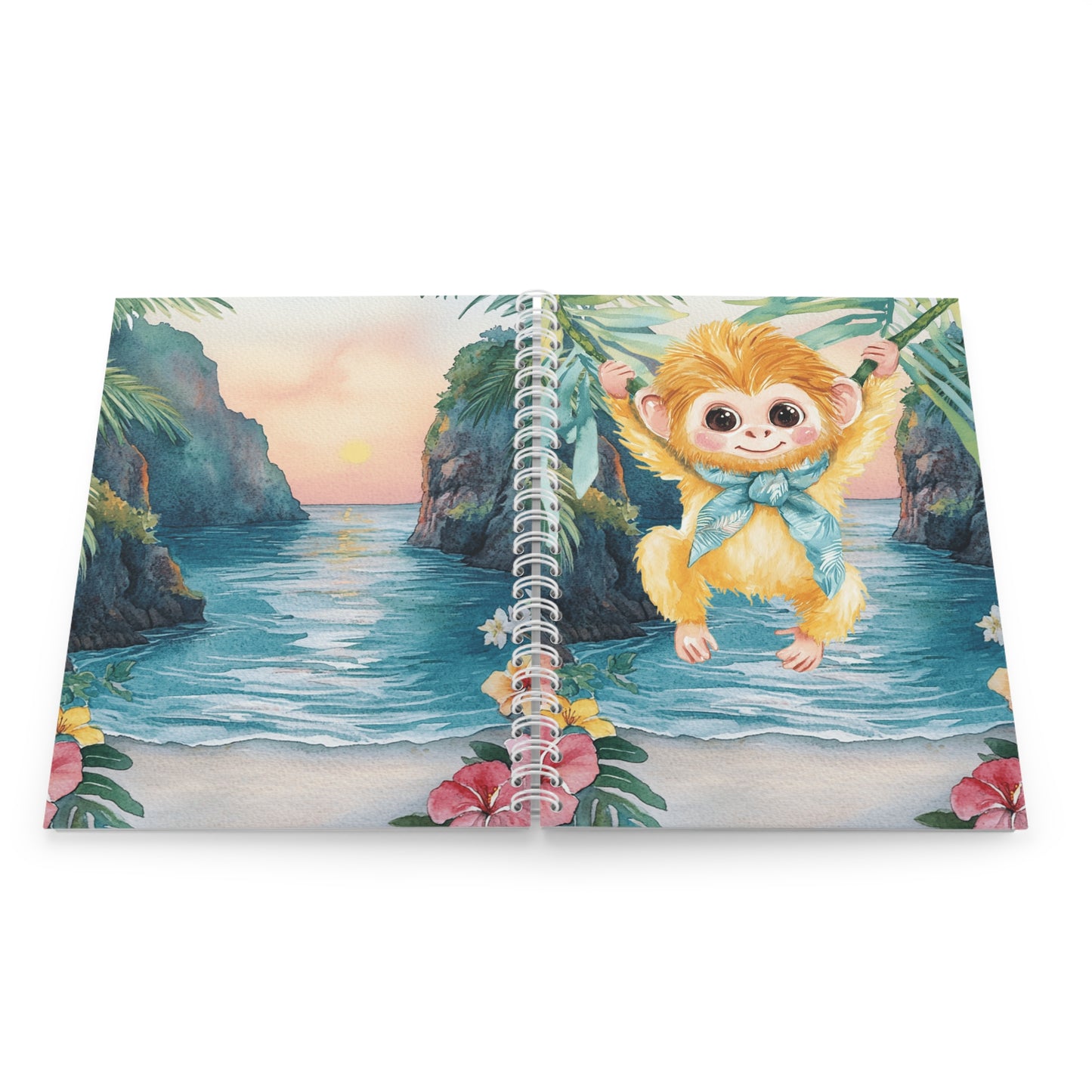 Spiral Notebook — Tropical Baby Monkey Beach Journal